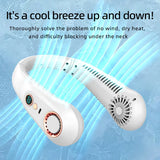 3000mAh Portable Bladeless Neck Fan – USB Rechargeable, LED Display, Quiet Cooling Air Cooler
